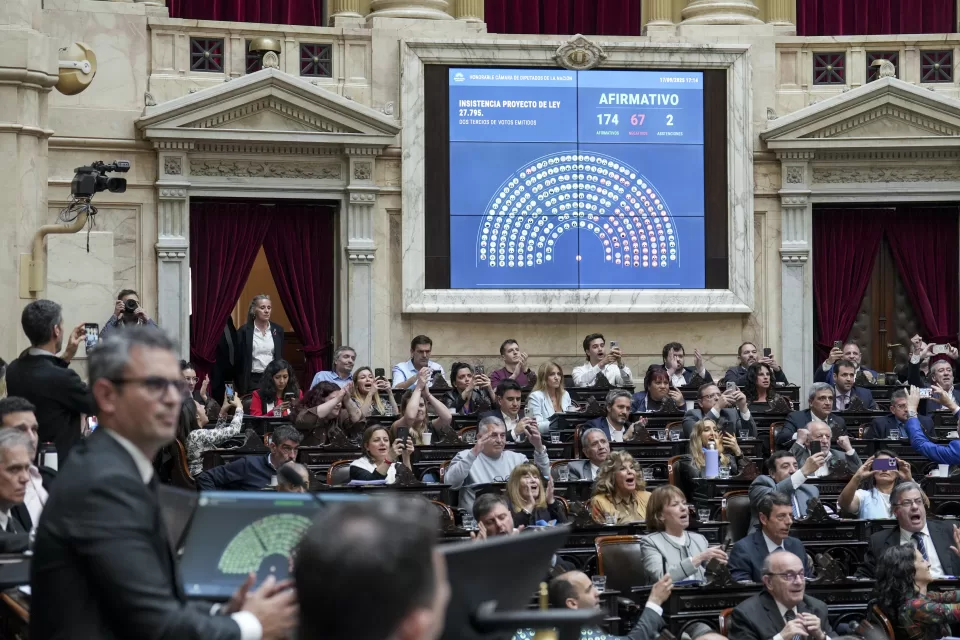 Diputados insiste con salud pediátrica y financiamiento universitario tras veto de Milei