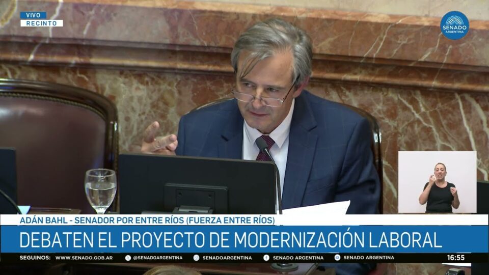 Adán Bahl rechaza la reforma laboral de Milei